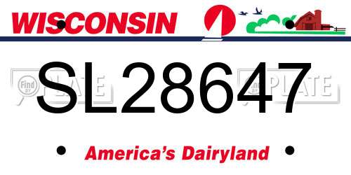 SL28647 Wisconsin License Plate