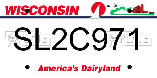 SL2C971 Wisconsin License Plate