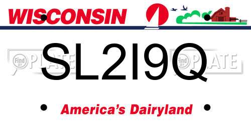 SL2I9Q Wisconsin License Plate
