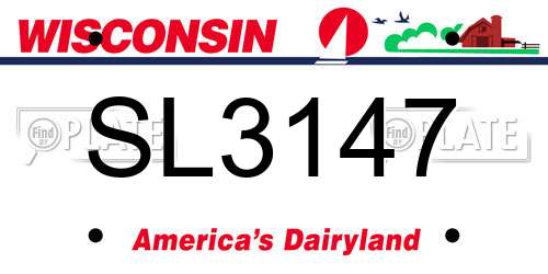 SL3147 Wisconsin License Plate