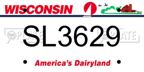 SL3629 Wisconsin License Plate
