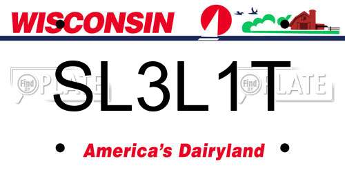 SL3L1T Wisconsin License Plate