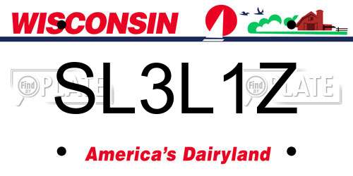 SL3L1Z Wisconsin License Plate