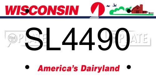 SL4490 Wisconsin License Plate