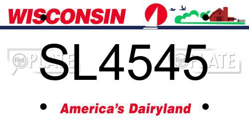 SL4545 Wisconsin License Plate