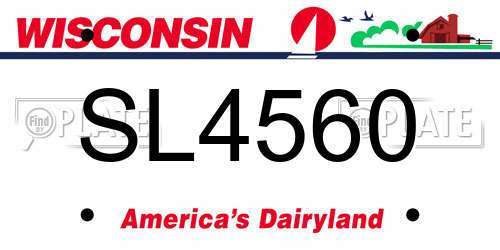 SL4560 Wisconsin License Plate