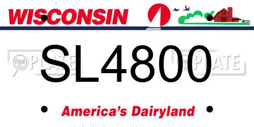 SL4800 Wisconsin License Plate