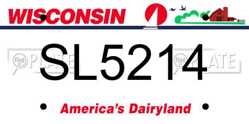 SL5214 Wisconsin License Plate