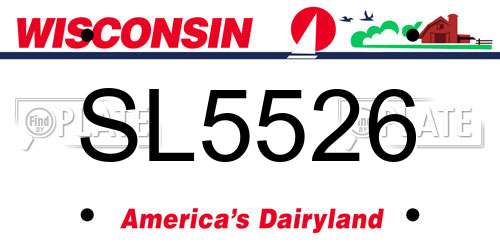 SL5526 Wisconsin License Plate