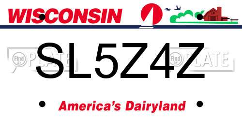 SL5Z4Z Wisconsin License Plate