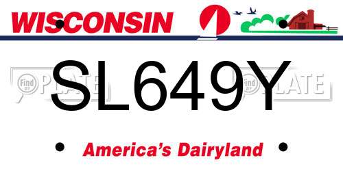 SL649Y Wisconsin License Plate