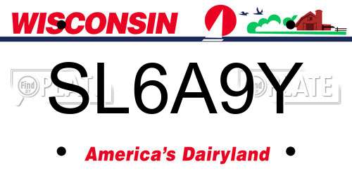 SL6A9Y Wisconsin License Plate