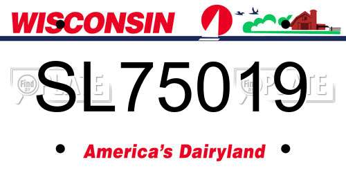 SL75019 Wisconsin License Plate