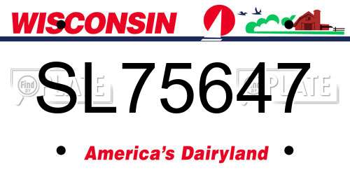 SL75647 Wisconsin License Plate