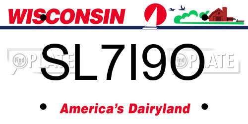SL7I9O Wisconsin License Plate
