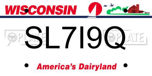 SL7I9Q Wisconsin License Plate