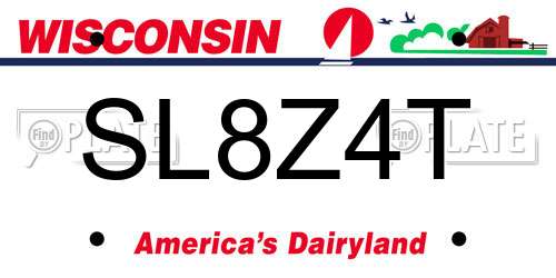 SL8Z4T Wisconsin License Plate