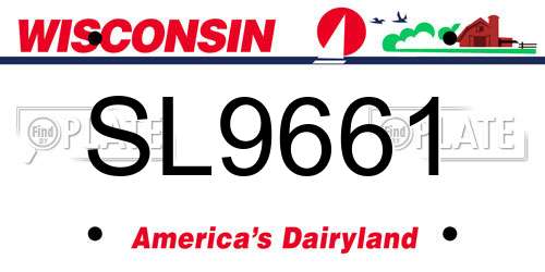 SL9661 Wisconsin License Plate