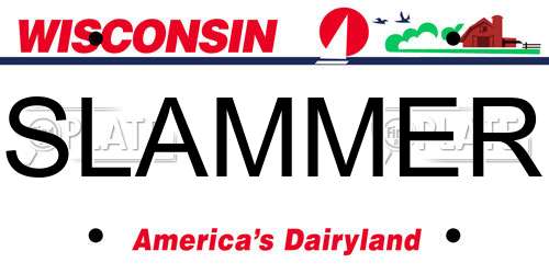 SLAMMER Wisconsin License Plate