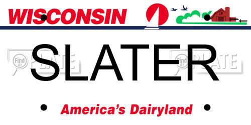 SLATER Wisconsin License Plate