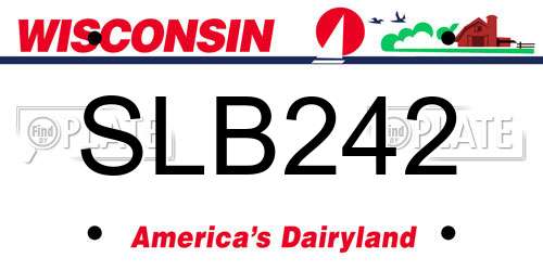 SLB242 Wisconsin License Plate