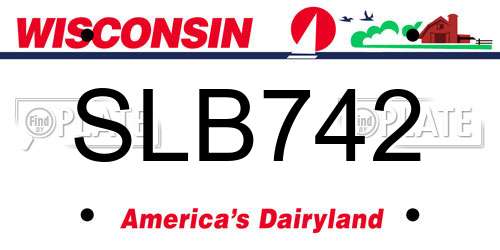 SLB742 Wisconsin License Plate