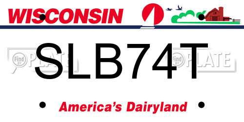 SLB74T Wisconsin License Plate