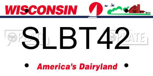 SLBT42 Wisconsin License Plate