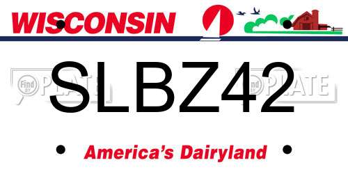 SLBZ42 Wisconsin License Plate