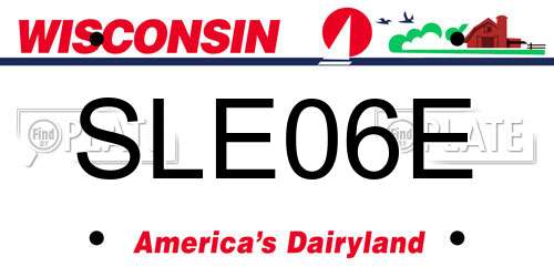 SLE06E Wisconsin License Plate