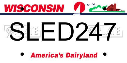 SLED247 Wisconsin License Plate