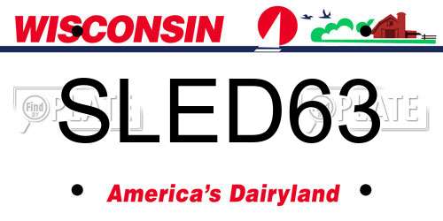 SLED63 Wisconsin License Plate