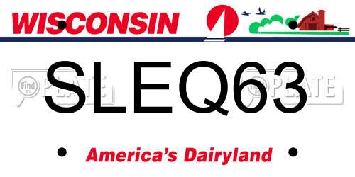 SLEQ63 Wisconsin License Plate