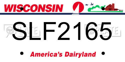 SLF2165 Wisconsin License Plate