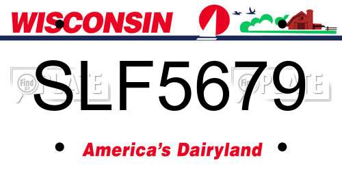 SLF5679 Wisconsin License Plate