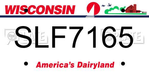 SLF7165 Wisconsin License Plate