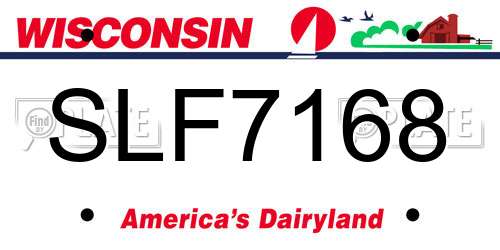 SLF7168 Wisconsin License Plate