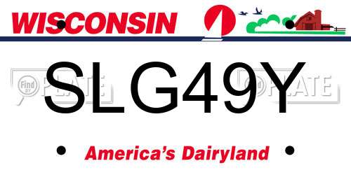 SLG49Y Wisconsin License Plate
