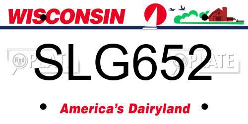 SLG652 Wisconsin License Plate