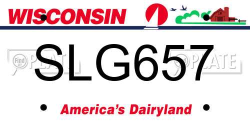 SLG657 Wisconsin License Plate