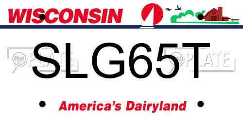 SLG65T Wisconsin License Plate