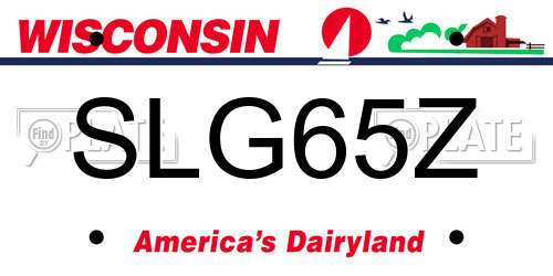 SLG65Z Wisconsin License Plate