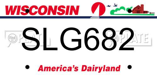 SLG682 Wisconsin License Plate
