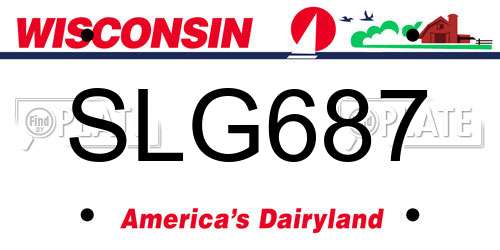 SLG687 Wisconsin License Plate