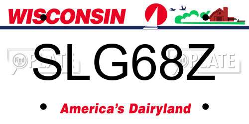 SLG68Z Wisconsin License Plate
