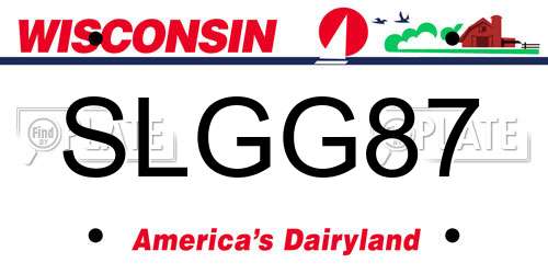 SLGG87 Wisconsin License Plate