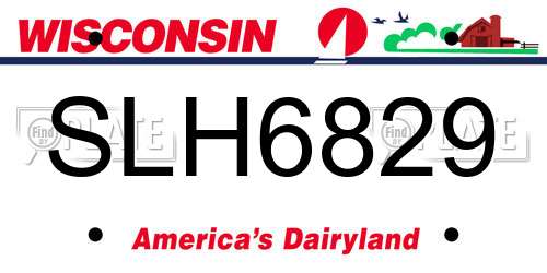 SLH6829 Wisconsin License Plate
