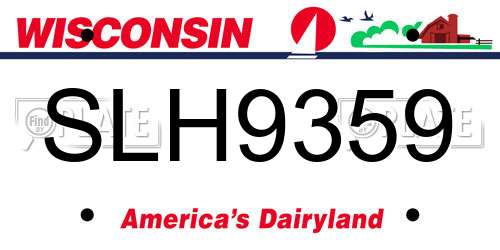 SLH9359 Wisconsin License Plate