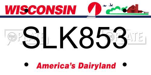 SLK853 Wisconsin License Plate