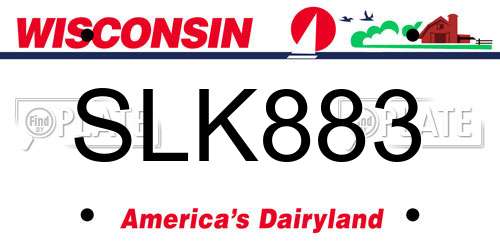 SLK883 Wisconsin License Plate